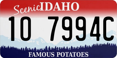 ID license plate 1O7994C