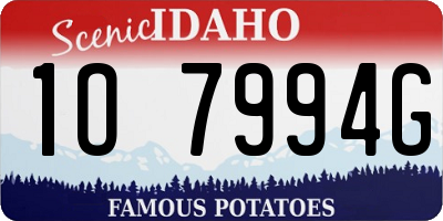 ID license plate 1O7994G