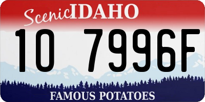 ID license plate 1O7996F