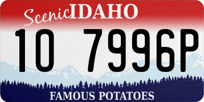 ID license plate 1O7996P