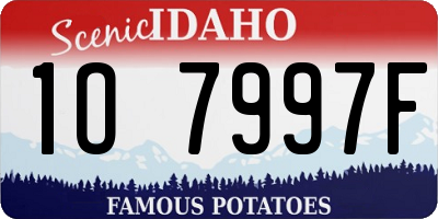 ID license plate 1O7997F