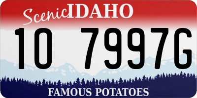ID license plate 1O7997G