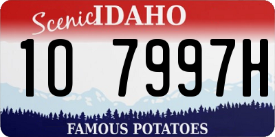 ID license plate 1O7997H