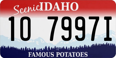 ID license plate 1O7997I