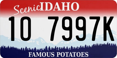 ID license plate 1O7997K