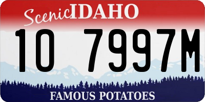 ID license plate 1O7997M