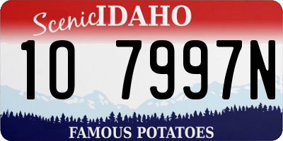 ID license plate 1O7997N