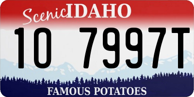 ID license plate 1O7997T