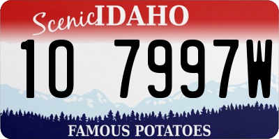 ID license plate 1O7997W