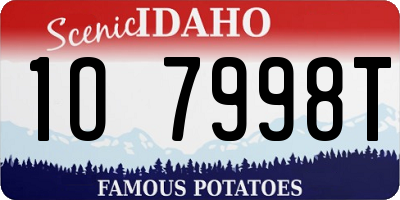 ID license plate 1O7998T