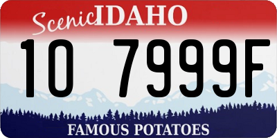 ID license plate 1O7999F