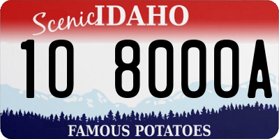 ID license plate 1O8000A