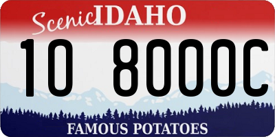 ID license plate 1O8000C