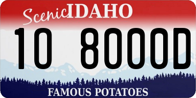 ID license plate 1O8000D