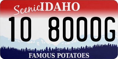 ID license plate 1O8000G