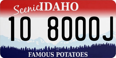 ID license plate 1O8000J
