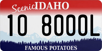 ID license plate 1O8000L