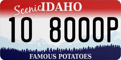 ID license plate 1O8000P