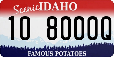 ID license plate 1O8000Q