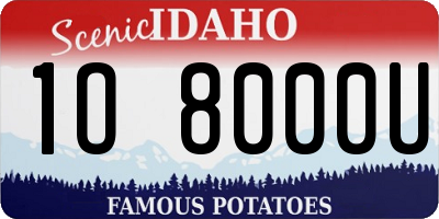 ID license plate 1O8000U