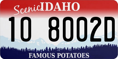 ID license plate 1O8002D