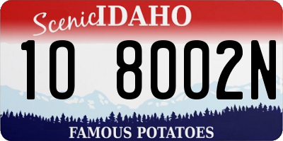 ID license plate 1O8002N