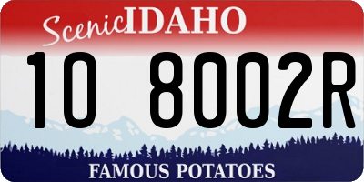 ID license plate 1O8002R