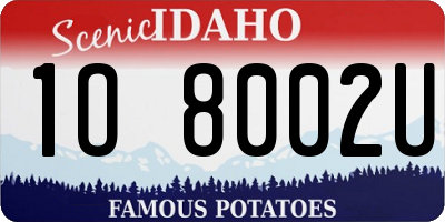 ID license plate 1O8002U