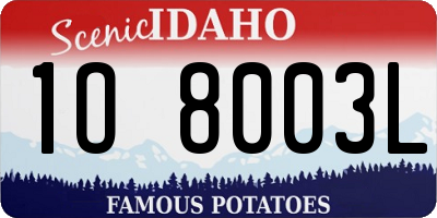 ID license plate 1O8003L