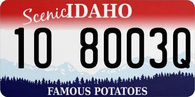 ID license plate 1O8003Q
