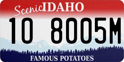 ID license plate 1O8005M
