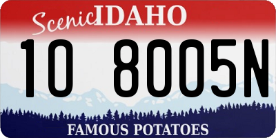ID license plate 1O8005N