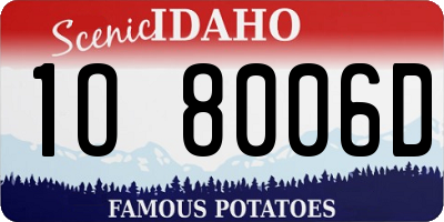 ID license plate 1O8006D