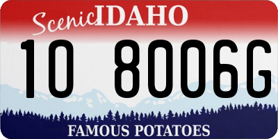 ID license plate 1O8006G