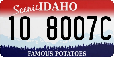ID license plate 1O8007C