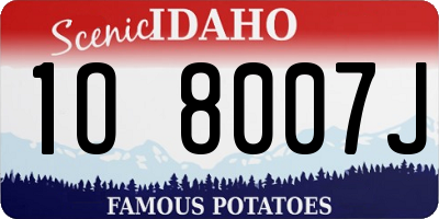 ID license plate 1O8007J