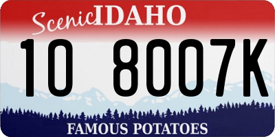 ID license plate 1O8007K