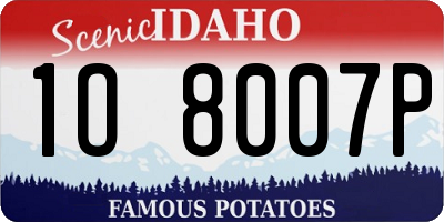 ID license plate 1O8007P