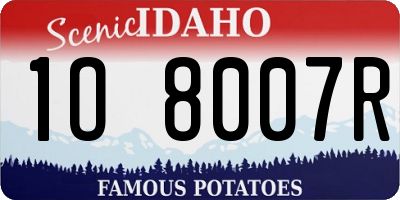 ID license plate 1O8007R