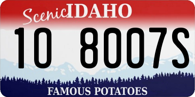 ID license plate 1O8007S