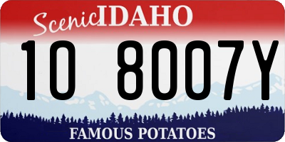 ID license plate 1O8007Y