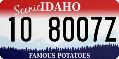 ID license plate 1O8007Z