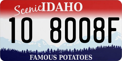 ID license plate 1O8008F