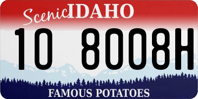 ID license plate 1O8008H