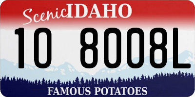 ID license plate 1O8008L