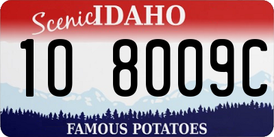 ID license plate 1O8009C