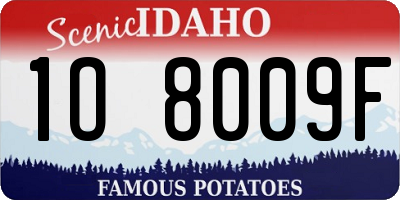 ID license plate 1O8009F