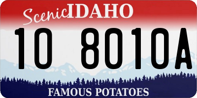 ID license plate 1O8010A