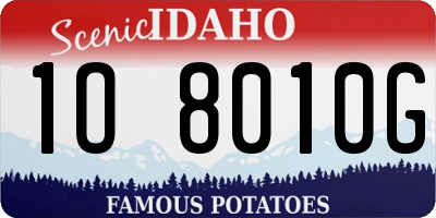 ID license plate 1O8010G