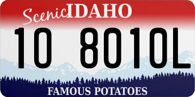 ID license plate 1O8010L